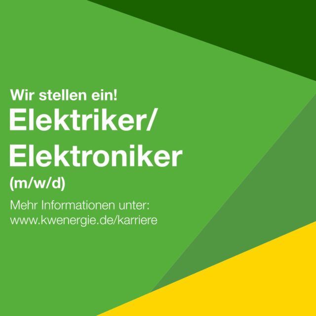 Wir stellen wieder ein - Elektriker/Elektroniker (m/w/d) gesucht! 
Mehr Informationen unter:
https://www.kwenergie.de/job/elektriker/